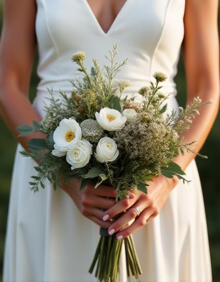 Brudebuket i moderne nordisk stil
