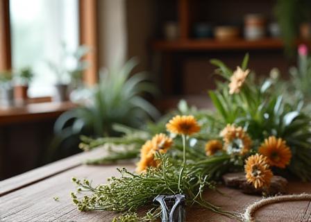 Interiør af blomsterbutik i skandinavisk stil