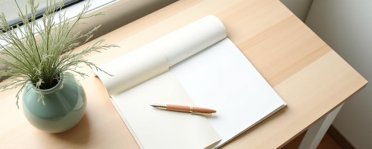 Smukke blomster på et skrivebord, der symboliserer professionalisme og kreativitet